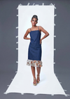 Printed Cutout Denim Dress
