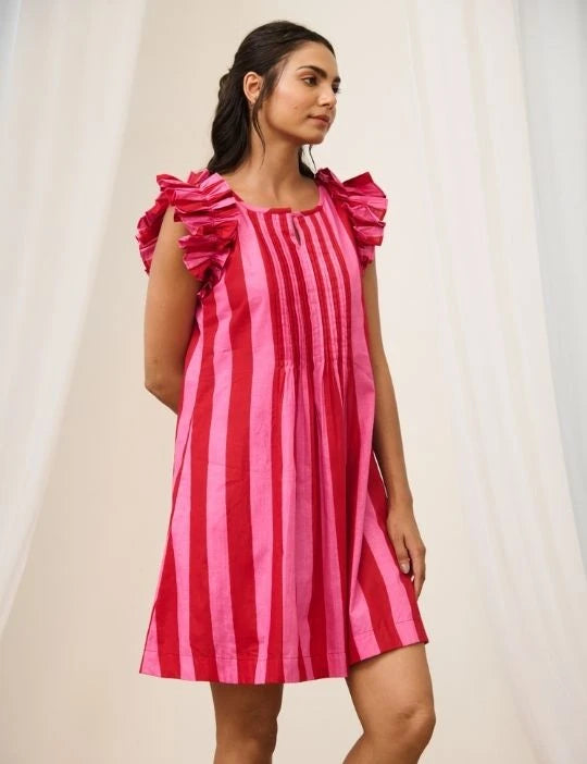 Striped Short Dress