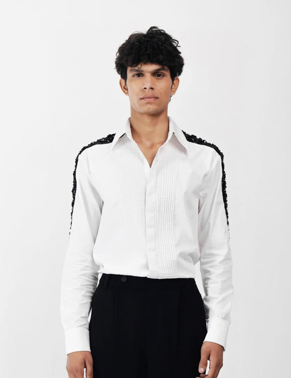 IVORY SHADOWED GLIMMER SHIRT