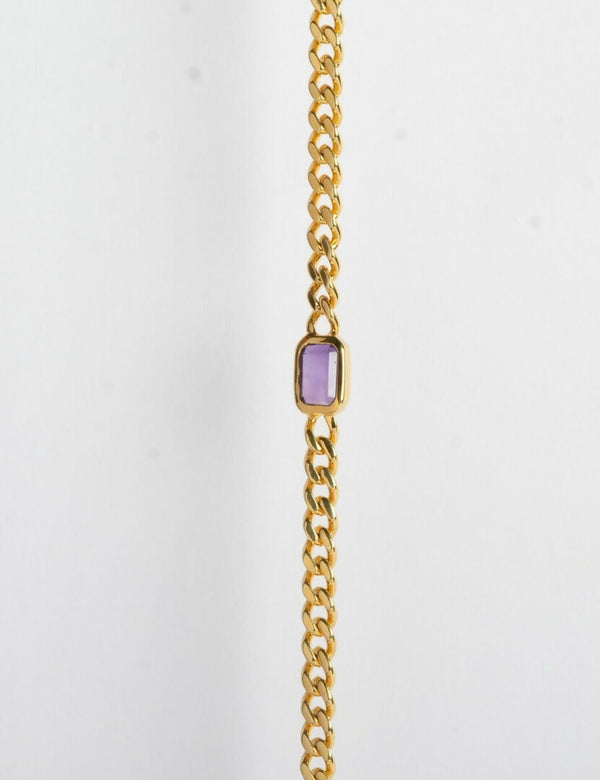 Amethyst Bracelet Italian Chain
