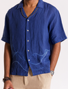 Chandra Lehar Linen Shibori Shirt - Indigo