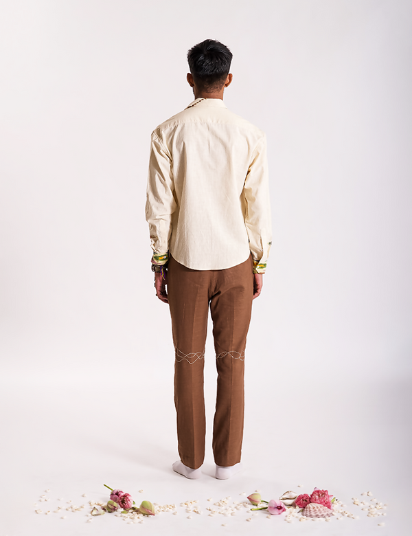 Chandra Applique Shirt - Cream