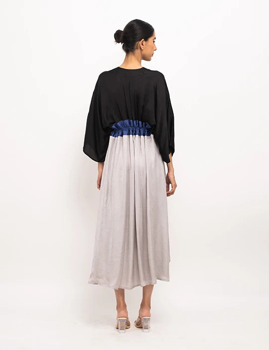 Black-Blue-Grey High Low Cape