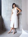 Logus White Collar Dress