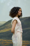 Pink Foliage Flared Trousers