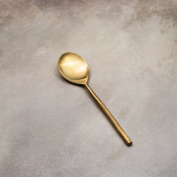 Matte Gold Serving Spoons Set