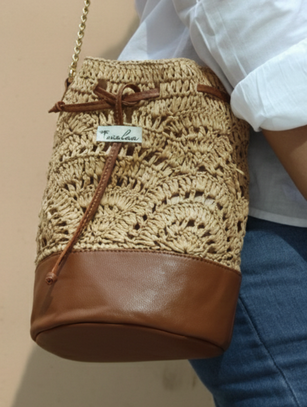 Raffia Bucket Bag