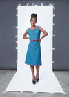 The Azure Scalloped Crepe Skirt