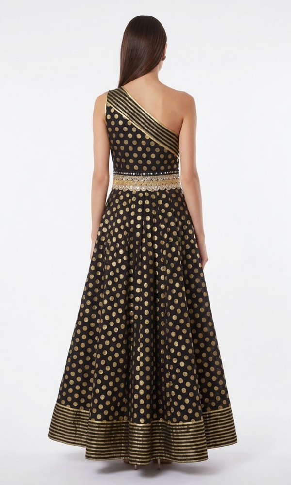 Maris Off Shoulder Maxi Dress with Embellished Belt