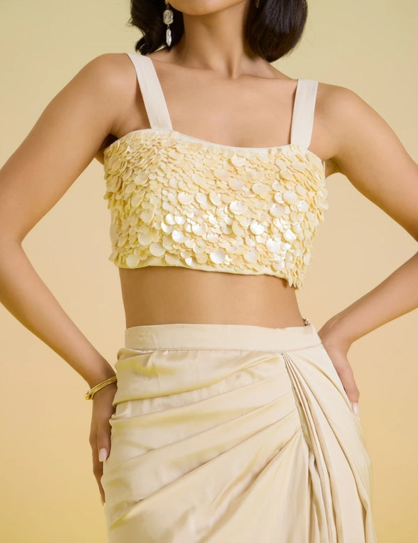Ivory shell bustier set