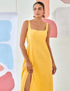 Yellow A-line dress